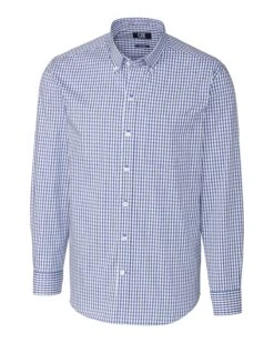 Cutter & Buck Easy Care Stretch Gingham Long Sleeve Dress Shirt -Thread Logic Store MCW00143 TBL MANN HG