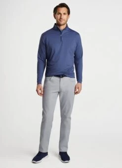 Peter Millar Perth Melange Performance Quarter-Zip 27 Peter Millar Perth Melange Performance Quarter-Zip -Thread Logic Store ME0EK40B NAV ALT A