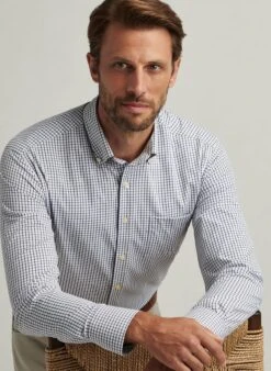 Peter Millar Hanford Performance Twill Sport Shirt -Thread Logic Store ME0W41LTBP CLNAV ALT Z