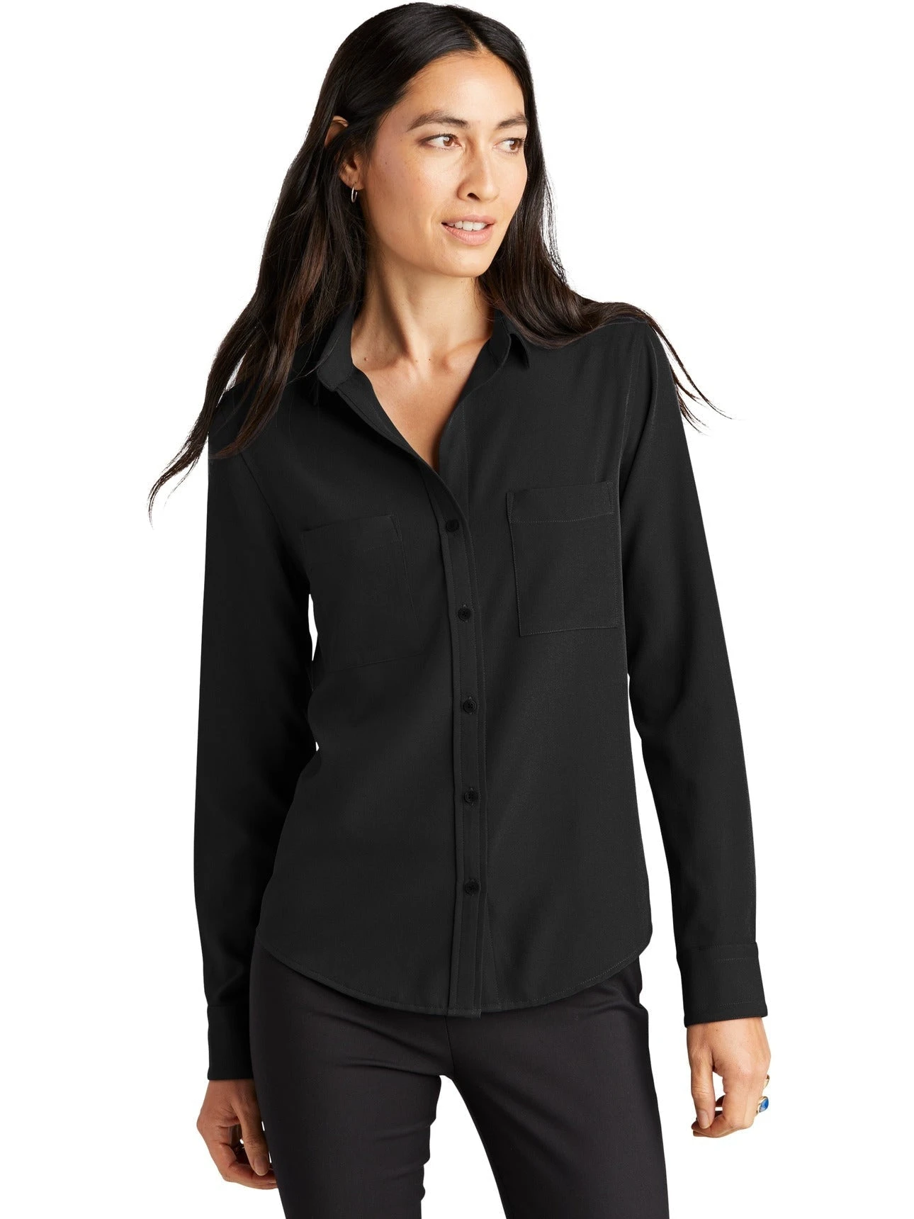 Mercer+Mettle Ladies Stretch Crepe Long Sleeve Camp Blouse 13 Mercer+Mettle Ladies Stretch Crepe Long Sleeve Camp Blouse - Image 13