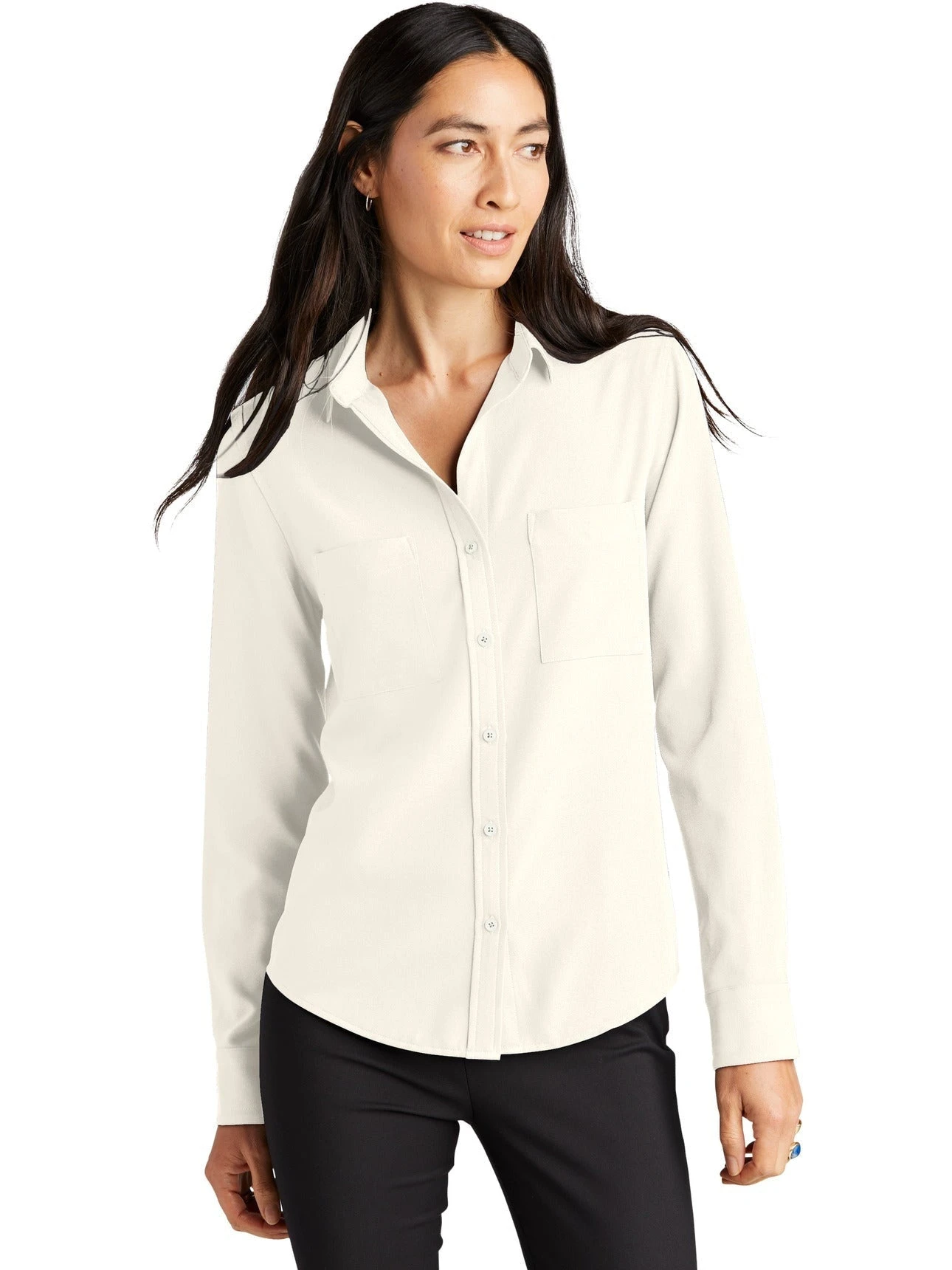 Mercer+Mettle Ladies Stretch Crepe Long Sleeve Camp Blouse 9 Mercer+Mettle Ladies Stretch Crepe Long Sleeve Camp Blouse - Image 9