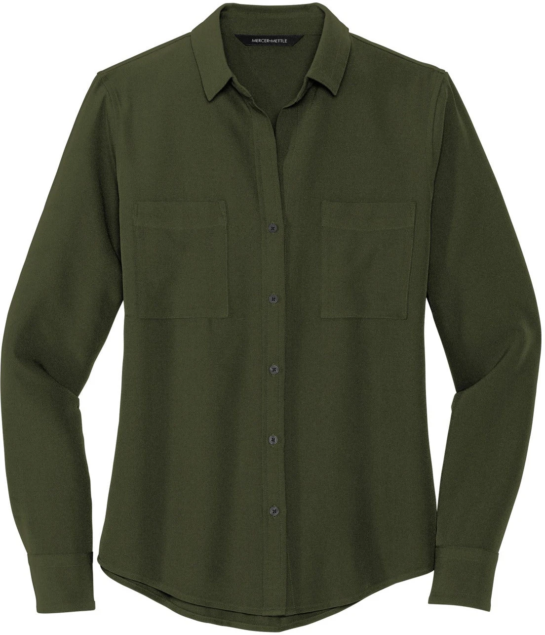 Mercer+Mettle Ladies Stretch Crepe Long Sleeve Camp Blouse 3 Mercer+Mettle Ladies Stretch Crepe Long Sleeve Camp Blouse - Image 3