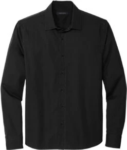 Mercer+Mettle Long Sleeve Stretch Woven Shirt 38 Mercer+Mettle Long Sleeve Stretch Woven Shirt -Thread Logic Store MERCERMETTLE Long Sleeve Stretch Woven Shirt Deep Black S 17