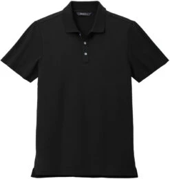 Mercer+Mettle Stretch Pique Polo 30 Mercer+Mettle Stretch Pique Polo -Thread Logic Store MM1004 DEEPBLACK Flat Front