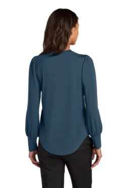 Mercer+Mettle Ladies Stretch Jersey Long Sleeve Blouson Top -Thread Logic Store MM1019 insigniablue model back fde7624b def5 44d5 a05a 53e97e9e27e4