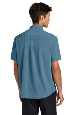 Mercer+Mettle Short Sleeve UV Capital Tech Shirt -Thread Logic Store MM2006 harborblue model back