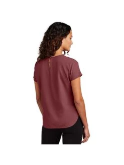 OUTLET-Mercer+Mettle Ladies Stretch Crepe Crew 35 OUTLET-Mercer+Mettle Ladies Stretch Crepe Crew -Thread Logic Store MM2015 ROSEWOOD Model Back