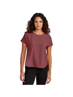 OUTLET-Mercer+Mettle Ladies Stretch Crepe Crew 34 OUTLET-Mercer+Mettle Ladies Stretch Crepe Crew -Thread Logic Store MM2015 ROSEWOOD Model Front