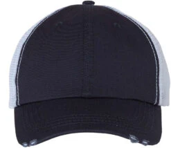 Mega Cap Frayed-Bill Twill Cap 23 Mega Cap Frayed-Bill Twill Cap -Thread Logic Store Mega Cap Frayed Bill Twill Cap NavyWhite OSFA 7