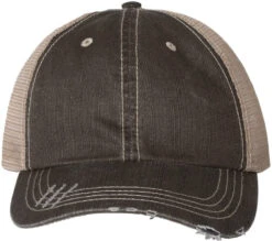 Mega Cap Herringbone Trucker Cap -Thread Logic Store Mega Cap Herringbone Trucker Cap BrownKhaki OSFA 4