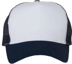 Mega Cap Recycled PET Mesh-Back Trucker Cap -Thread Logic Store Mega Cap Recycled PET Mesh Back Trucker Cap WhiteNavy OSFA 16