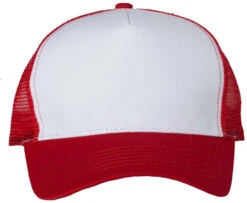 Mega Cap Recycled PET Mesh-Back Trucker Cap -Thread Logic Store Mega Cap Recycled PET Mesh Back Trucker Cap WhiteRed OSFA 19