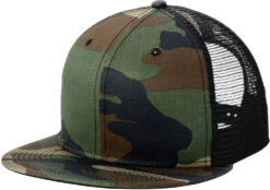 New Era Standard Fit Snapback Trucker Cap -Thread Logic Store NE4030 camo black flat left