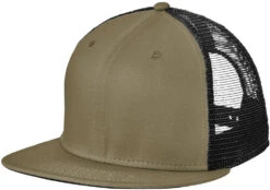 New Era Standard Fit Snapback Trucker Cap -Thread Logic Store NE4030 olive black flat left