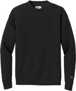 New Era Heritage Fleece Pocket Crew -Thread Logic Store NEA527 black flat front