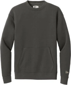 New Era Heritage Fleece Pocket Crew -Thread Logic Store NEA527 graphite flat front