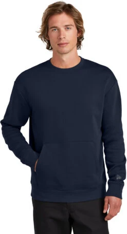 New Era Heritage Fleece Pocket Crew -Thread Logic Store NEA527 truenavy model front