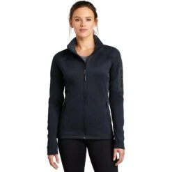 CLOSEOUT - The North Face Ladies Mountain Peaks Full-Zip Fleece Jacket -Thread Logic Store NF0A47FE urbannavy model front 082019