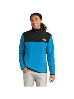OUTLET-The North Face Glacier 1/4-Zip Fleece -Thread Logic Store NF0A7V4L HEROBLUETNFBLACK Model Front 75acbb99 e66f 4c20 9668 1202321092f4
