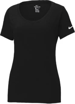 NIKE Ladies Dri-FIT Cotton/Poly Scoop Neck Tee -Thread Logic Store NIKE Ladies Dri FIT CottonPoly Scoop Neck Tee Black S 5