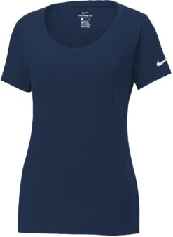 NIKE Ladies Dri-FIT Cotton/Poly Scoop Neck Tee -Thread Logic Store NIKE Ladies Dri FIT CottonPoly Scoop Neck Tee College Navy S 9