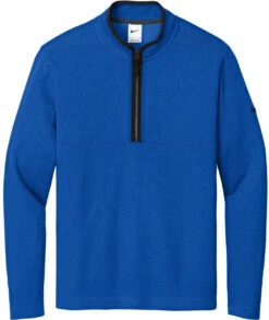 OUTLET-Nike Textured 1/2-Zip Cover-Up -Thread Logic Store NKDX6702 gymblue flat front b305d371 d4e7 48ab 83f0 f32b79fc3df8