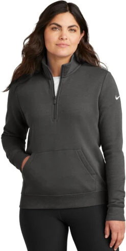 OUTLET-Nike Ladies Club Fleece Sleeve Swoosh 24 OUTLET-Nike Ladies Club Fleece Sleeve Swoosh -Thread Logic Store NKDX6720 anthracite model front