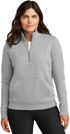 OUTLET-Nike Ladies Club Fleece Sleeve Swoosh 31 OUTLET-Nike Ladies Club Fleece Sleeve Swoosh -Thread Logic Store NKDX6720 darkgreyheather model front