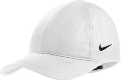 Nike Dri-FIT Featherlight Performance Cap -Thread Logic Store NKFB5666 white flat left