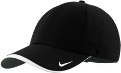 Nike Dri-FIT Perforated Performance Cap -Thread Logic Store NKFB6445 black white flat left