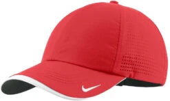 Nike Dri-FIT Perforated Performance Cap -Thread Logic Store NKFB6445 universityred white flat left