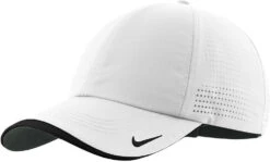 Nike Dri-FIT Perforated Performance Cap -Thread Logic Store NKFB6445 white black flat left