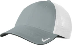 Nike Stretch-to-Fit Mesh Back Cap -Thread Logic Store NKFB6448 coolgrey white flat left