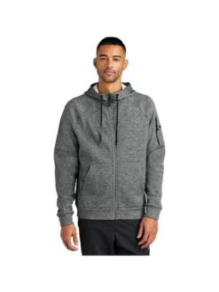 Nike Therma-FIT Pocket Full-Zip Fleece Hoodie -Thread Logic Store NKFD9859 CHARCOALHEATHER Model Front