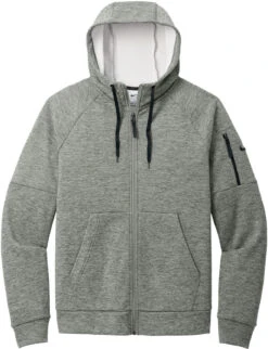 Nike Therma-FIT Pocket Full-Zip Fleece Hoodie -Thread Logic Store NKFD9859 DARKGREYHEATHER Flat Front