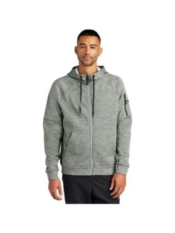 Nike Therma-FIT Pocket Full-Zip Fleece Hoodie -Thread Logic Store NKFD9859 DARKGREYHEATHER Model Front