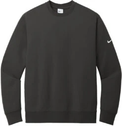 OUTLET-Nike Club Fleece Sleeve Swoosh Crew -Thread Logic Store NKFD9863 ANTHRACITE Flat Front