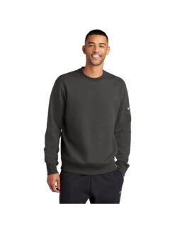 OUTLET-Nike Club Fleece Sleeve Swoosh Crew -Thread Logic Store NKFD9863 ANTHRACITE Model Front