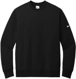 OUTLET-Nike Club Fleece Sleeve Swoosh Crew -Thread Logic Store NKFD9863 BLACK Flat Front