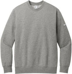 OUTLET-Nike Club Fleece Sleeve Swoosh Crew -Thread Logic Store NKFD9863 DARKGREYHEATHER Flat Front