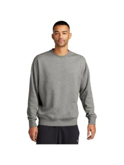 OUTLET-Nike Club Fleece Sleeve Swoosh Crew -Thread Logic Store NKFD9863 DARKGREYHEATHER Model Front