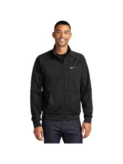 Nike Full-Zip Chest Swoosh Jacket -Thread Logic Store NKFD9891 BLACK Model Front