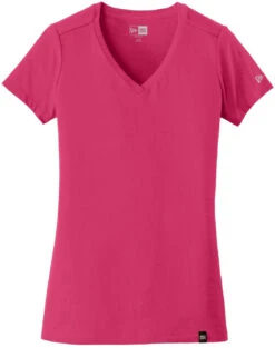 New Era Ladies Heritage Blend V-Neck Tee -Thread Logic Store New Era Ladies Heritage Blend V Neck Tee Deep Pink S 12