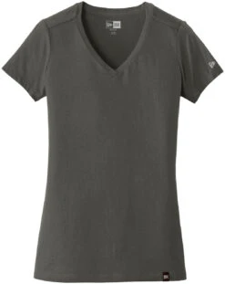 New Era Ladies Heritage Blend V-Neck Tee -Thread Logic Store New Era Ladies Heritage Blend V Neck Tee Graphite S 16