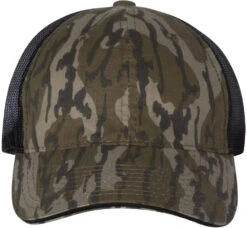 Outdoor Cap Washed Brushed Mesh-Back Camo Cap -Thread Logic Store Outdoor Cap Washed Brushed Mesh Back Camo Cap Mossy Oak BottomlandBlack OSFA 4
