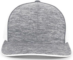 Pacific Headwear Aggressive Heather Trucker Snapback Cap -Thread Logic Store Pacific Headwear Aggressive Heather Trucker Snapback Cap Graphite HeatherWhiteGraphite Heather OSFA 4