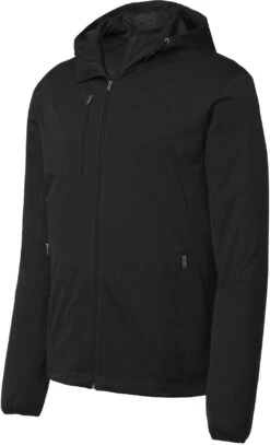 Port Authority Active Hooded Soft Shell Jacket -Thread Logic Store Port Authority Active Hooded Soft Shell Jacket Deep Black S 1