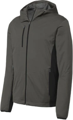 Port Authority Active Hooded Soft Shell Jacket -Thread Logic Store Port Authority Active Hooded Soft Shell Jacket Grey SteelDeep Black S 9