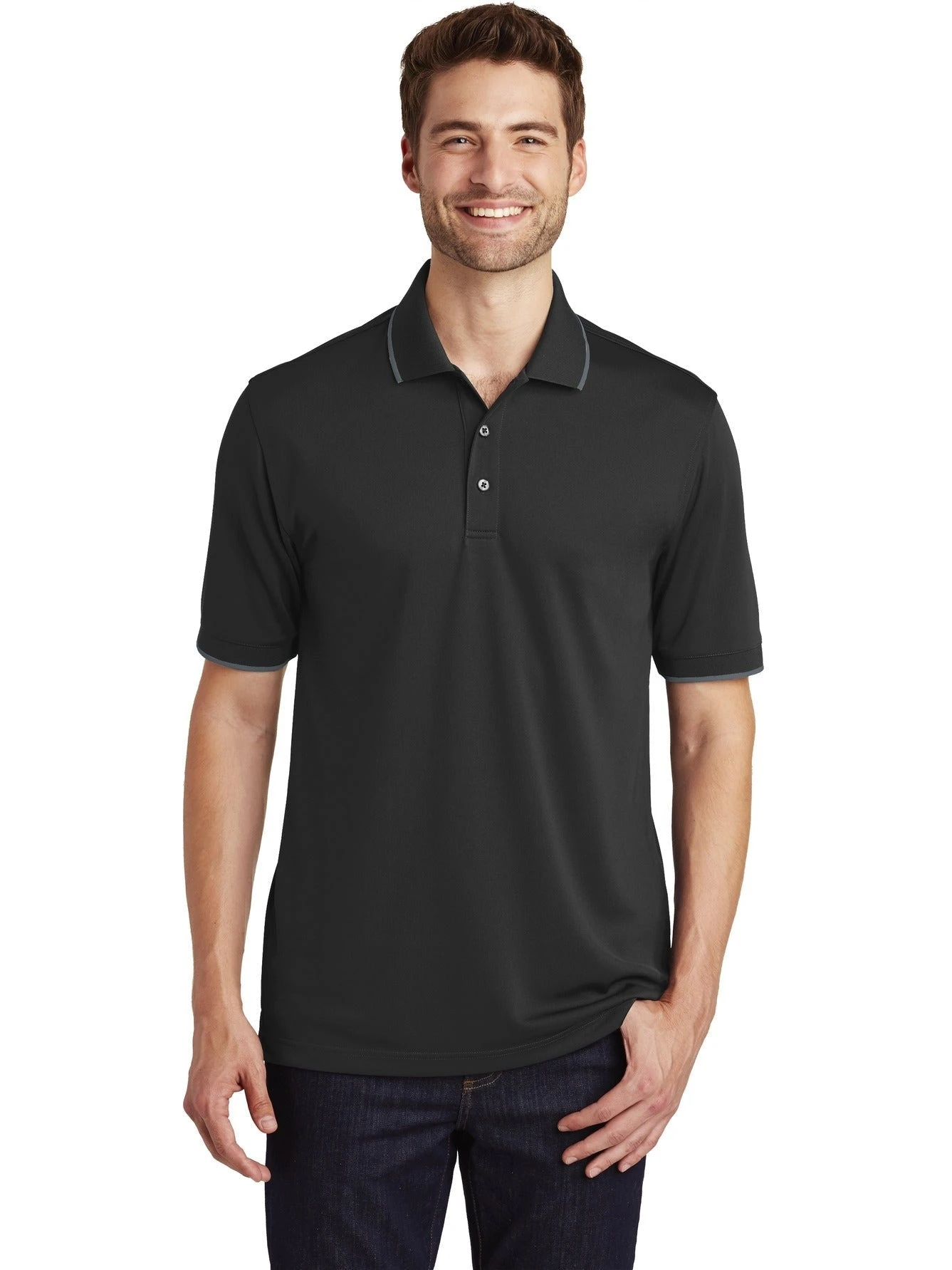 Port Authority Dry Zone UV Micro-Mesh Tipped Polo 4 Port Authority Dry Zone UV Micro-Mesh Tipped Polo - Image 4