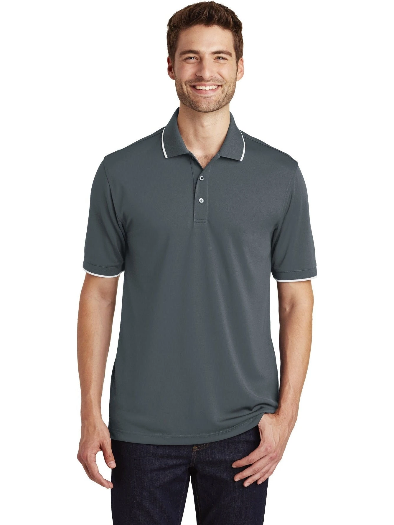 Port Authority Dry Zone UV Micro-Mesh Tipped Polo 8 Port Authority Dry Zone UV Micro-Mesh Tipped Polo - Image 8